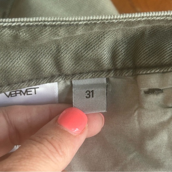 NWT Vervet Leslie 90’s Vintage Flare Distressed Jeans Women’s Size 31 Green - Picture 11 of 11